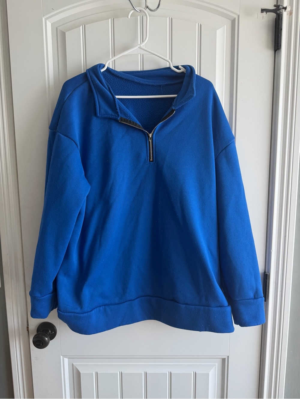 SHEIN Royal Blue Women's Quarter-Zip Sweater